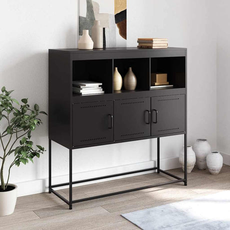 Vidaxl dressoir 100,5x39x107 cm staal zwart