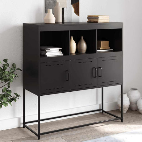 Vidaxl dressoir 100,5x39x107 cm staal zwart