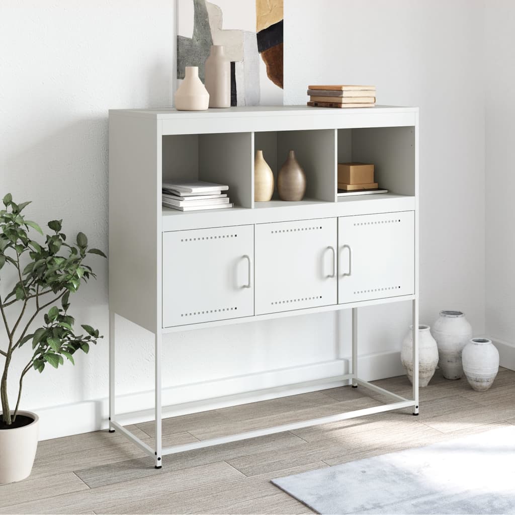 Vidaxl dressoir 100,5x39x107 cm staal wit