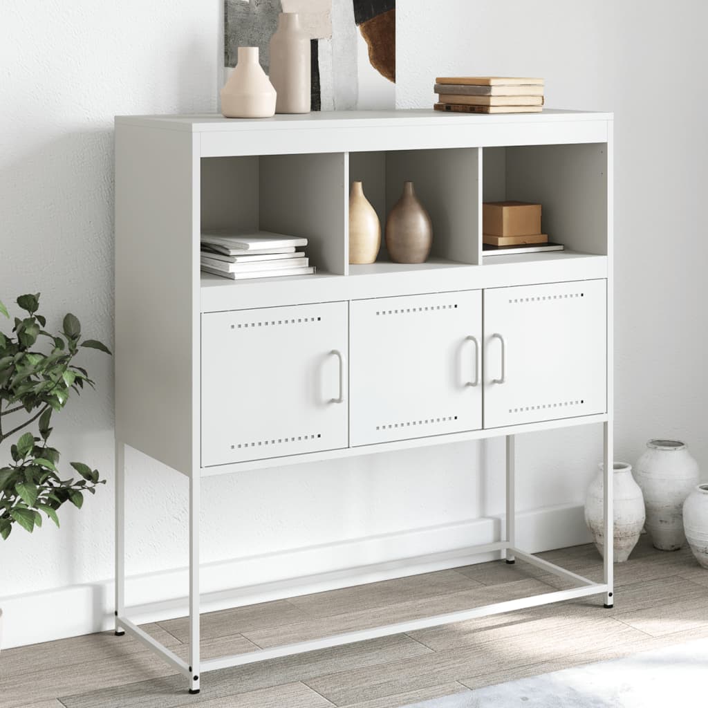 Vidaxl dressoir 100,5x39x107 cm staal wit