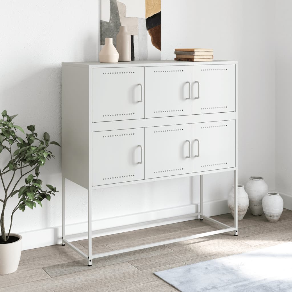 Vidaxl dressoir 100,5x39x107 cm staal wit