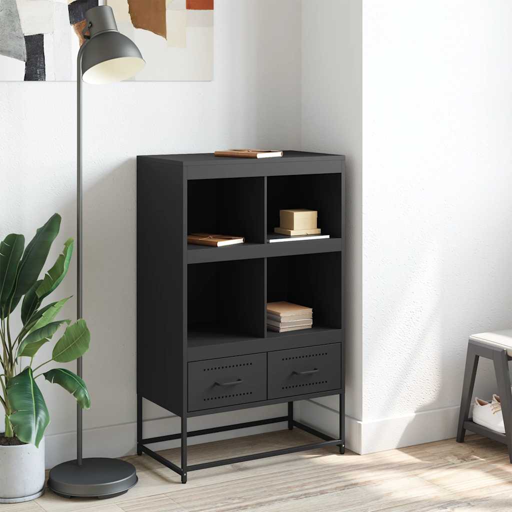 Vidaxl hoge kast 68x39x111,5 cm staal zwart