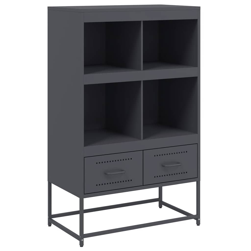Vidaxl hoge kast 68x39x111,5 cm staal antracietkleurig