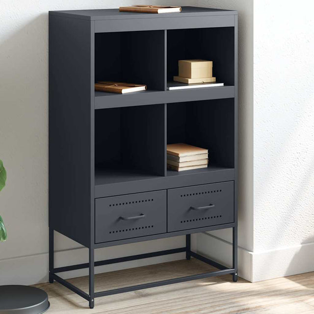 Vidaxl hoge kast 68x39x111,5 cm staal antracietkleurig
