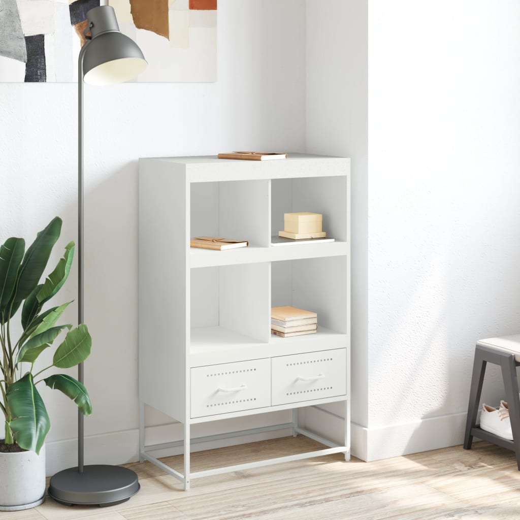 Vidaxl hoge kast 68x39x111,5 cm staal wit