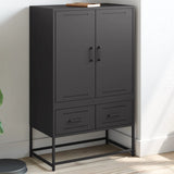 Vidaxl hoge kast 68x39x111,5 cm staal zwart