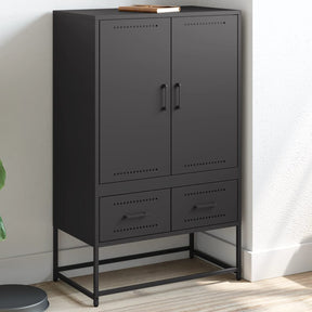 Vidaxl hoge kast 68x39x111,5 cm staal zwart