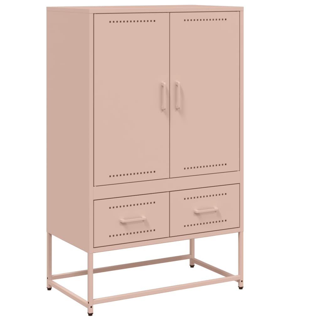 Vidaxl hoge kast 68x39x111,5 cm staal roze