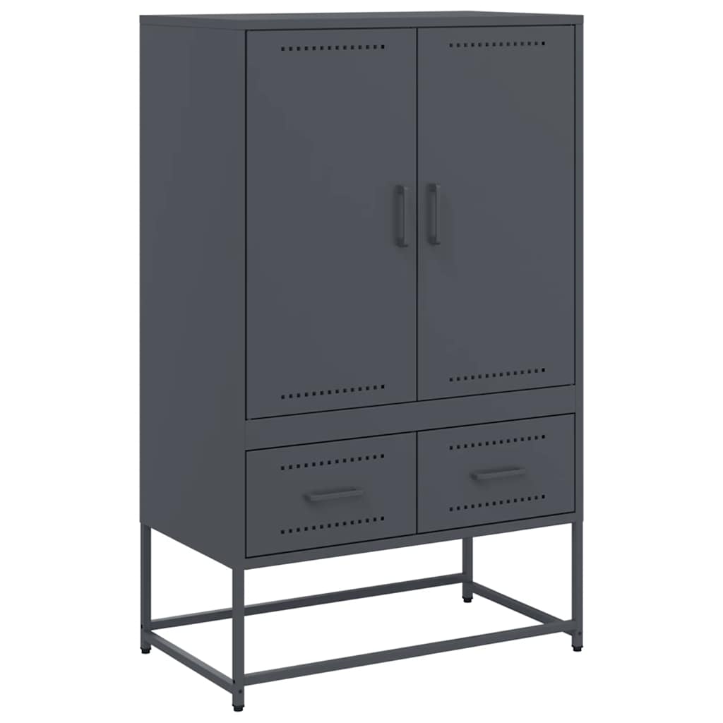Vidaxl hoge kast 68x39x111,5 cm staal antracietkleurig