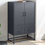 Vidaxl hoge kast 68x39x111,5 cm staal antracietkleurig