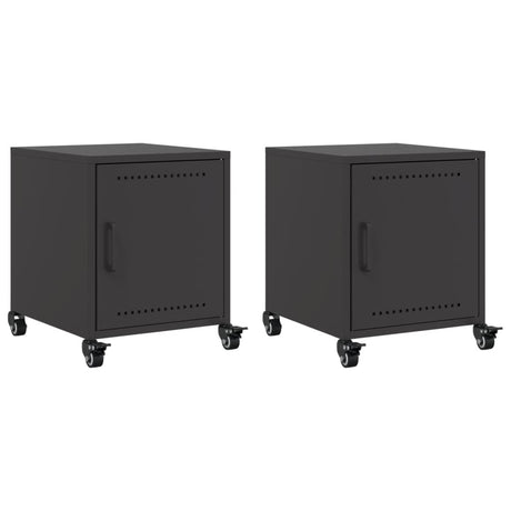 Vidaxl nachtkastjes 2 st 36x39x43,5 cm staal zwart