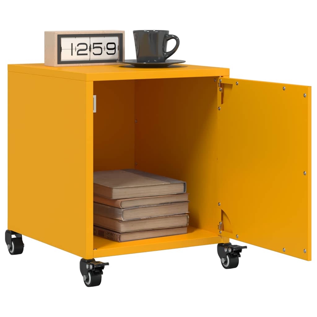 Vidaxl nachtkastjes 2 st 36x39x43,5 cm staal mosterdgeel