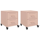 Vidaxl nachtkastjes 2 st 36x39x43,5 cm staal roze