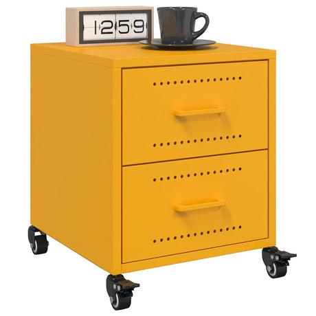 Vidaxl nachtkastjes 2 st 36x39x43,5 cm staal mosterdgeel