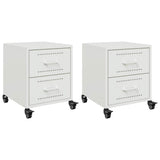 Vidaxl nachtkastjes 2 st 36x39x43,5 cm staal wit