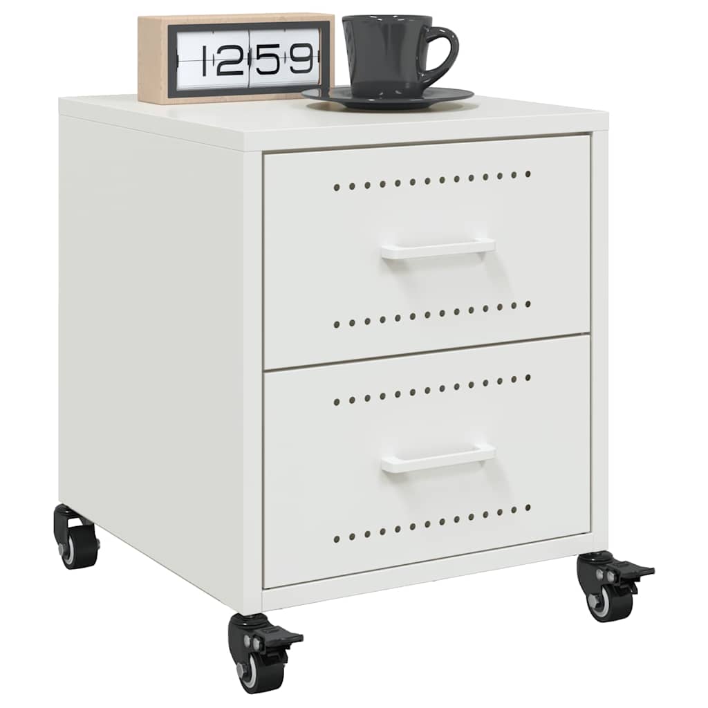 Vidaxl nachtkastjes 2 st 36x39x43,5 cm staal wit