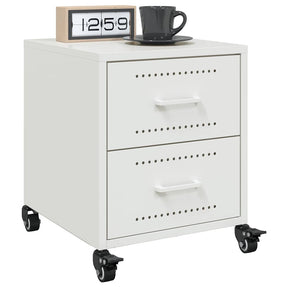 Vidaxl nachtkastjes 2 st 36x39x43,5 cm staal wit
