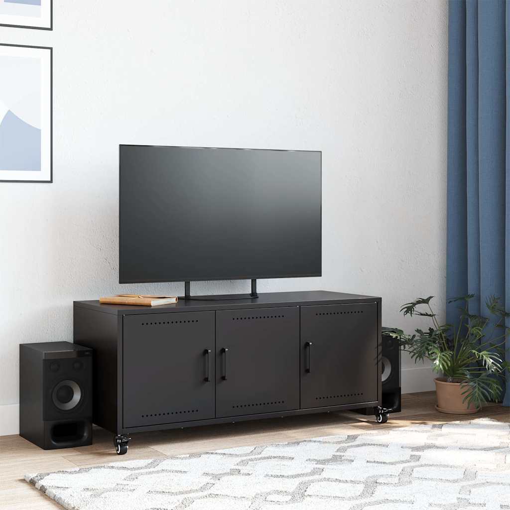 Vidaxl tv-meubel 100,5x39x43,5 cm staal zwart