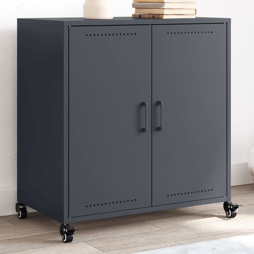 Vidaxl dressoir 68x39x72 cm staal antracietkleurig