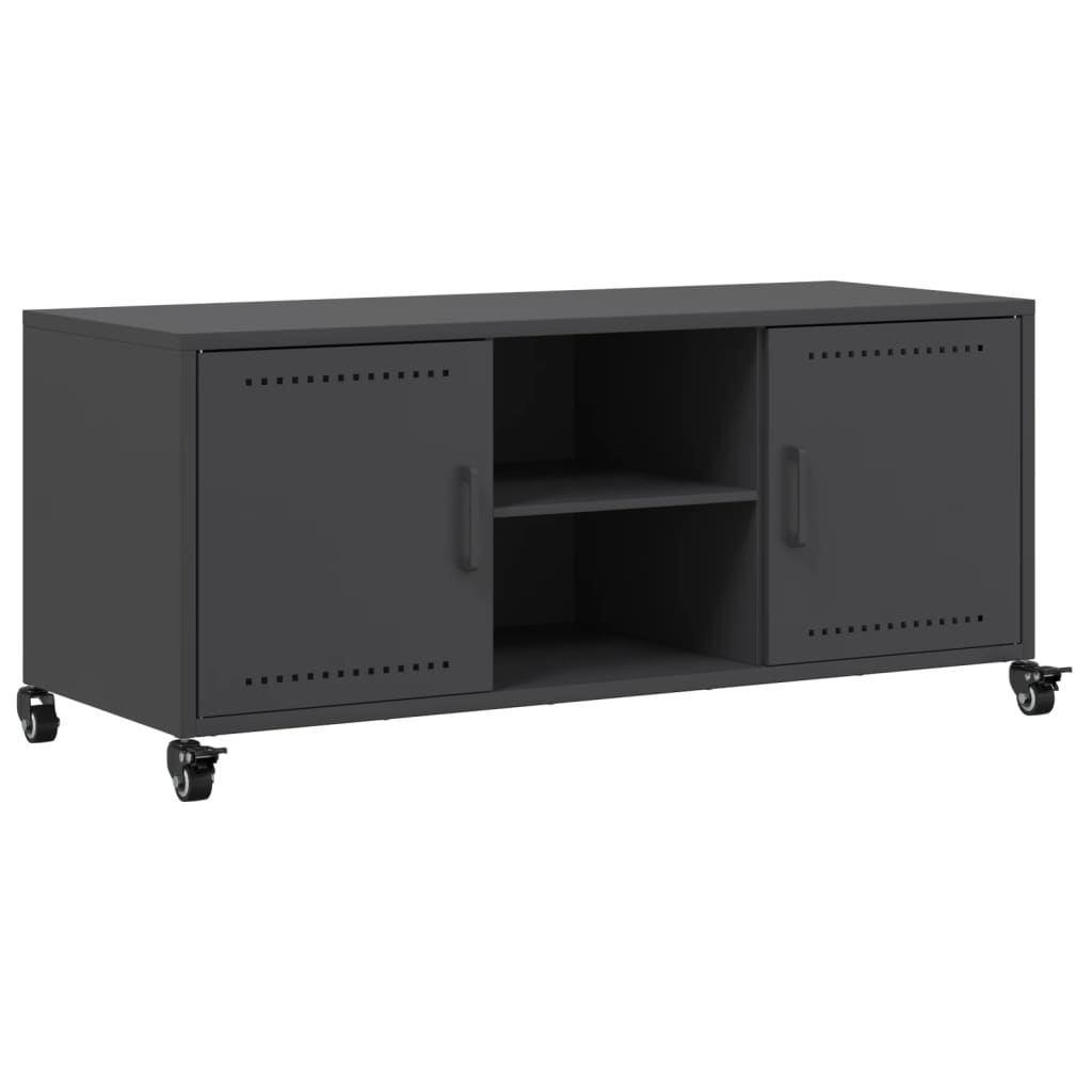 Vidaxl tv-meubel 100,5x39x43,5 cm staal zwart