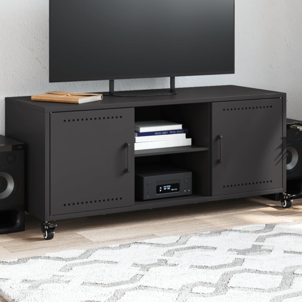 Vidaxl tv-meubel 100,5x39x43,5 cm staal zwart