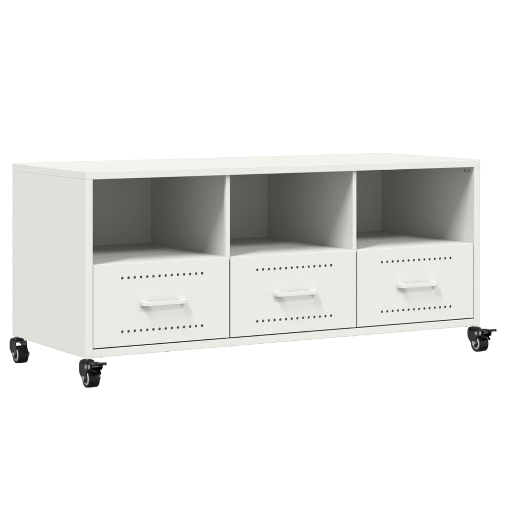 Vidaxl tv-meubel 100,5x39x43,5 cm staal wit