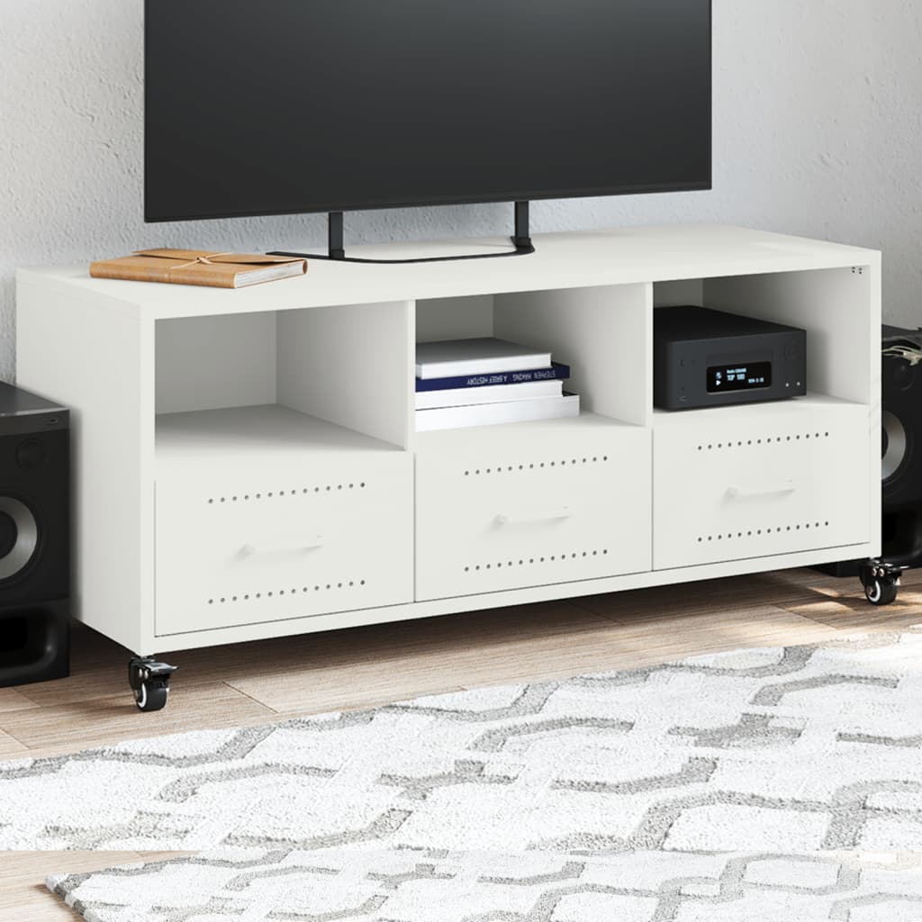 Vidaxl tv-meubel 100,5x39x43,5 cm staal wit