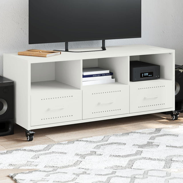 Vidaxl tv-meubel 100,5x39x43,5 cm staal wit
