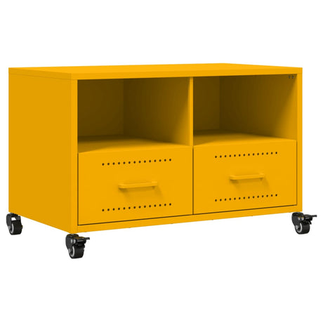 Vidaxl tv-meubel 68x39x43,5 cm staal mosterdgeel