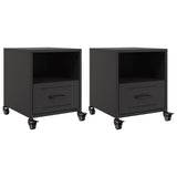 Vidaxl nachtkastjes 2 st 36x39x43,5 cm staal zwart