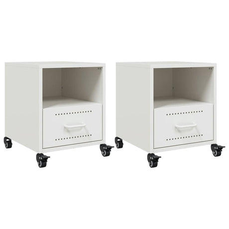 Vidaxl nachtkastjes 2 st 36x39x43,5 cm staal wit