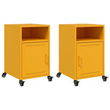 Vidaxl nachtkastjes 2 st 36x39x59 cm staal mosterdgeel