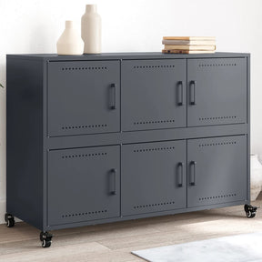 Vidaxl dressoir 100,5x39x72 cm staal antracietkleurig