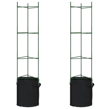 Vidaxl Tomatenkäfig mit Pflanzbeutel 2 Stück 154 cm Stahl und Polypropylen