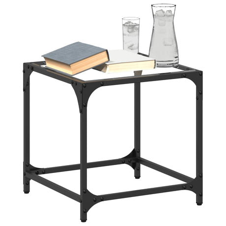 Vidaxl salontafel met transparant glazen blad 40x40x40 cm staal