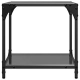 Vidaxl salontafel met zwart glazen blad 40x40x40 cm staal