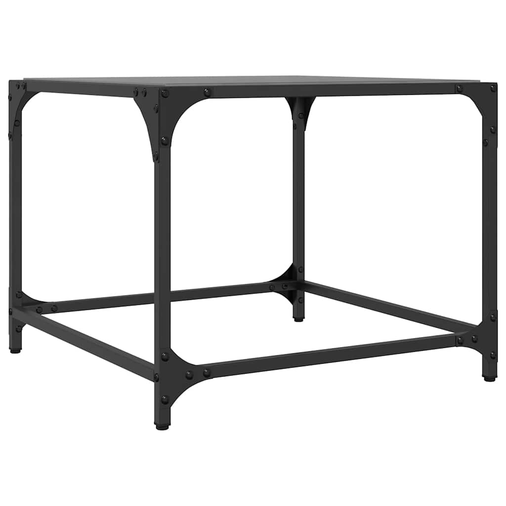 Vidaxl salontafels 2 st met zwart glazen blad 50x50x40 cm staal