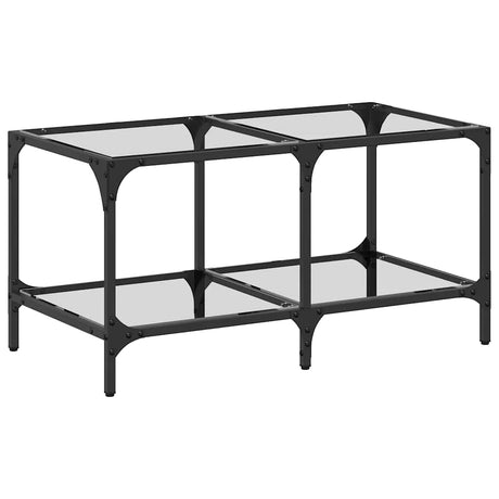 Vidaxl salontafel met transparant glazen blad 78,5x40x40 cm staal