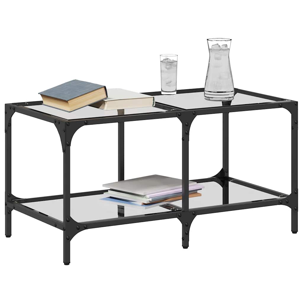 Vidaxl salontafel met transparant glazen blad 78,5x40x40 cm staal