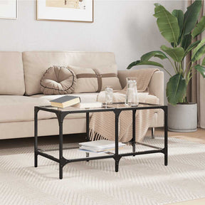 Vidaxl salontafel met transparant glazen blad 78,5x40x40 cm staal