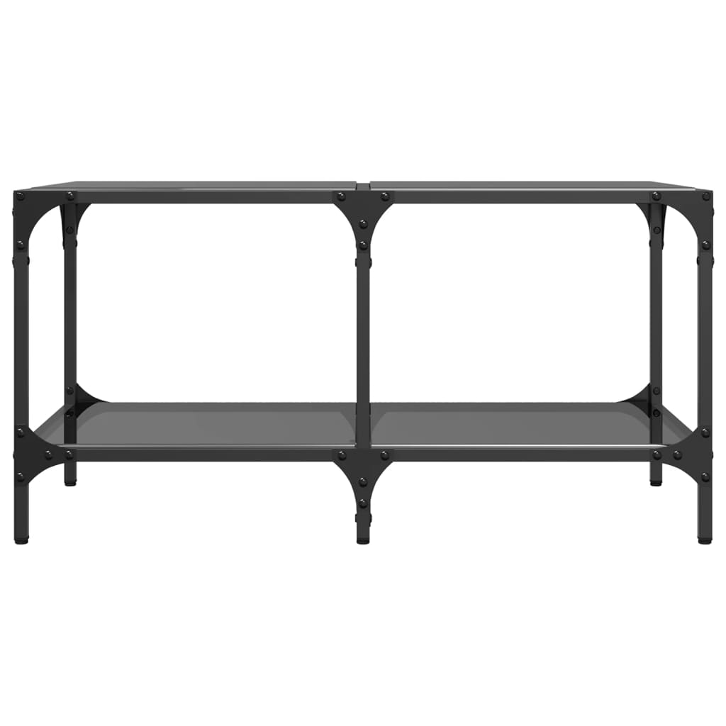 Vidaxl salontafel met zwart glazen blad 78,5x40x40 cm staal