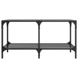Vidaxl salontafel met zwart glazen blad 78,5x40x40 cm staal