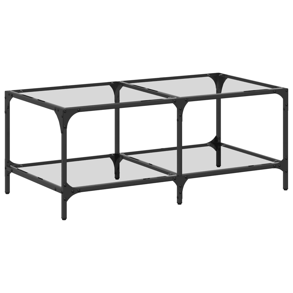 Vidaxl salontafel met transparant glazen blad 98,5x50x40 cm staal
