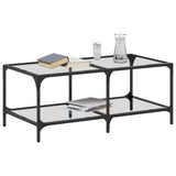 Vidaxl salontafel met transparant glazen blad 98,5x50x40 cm staal