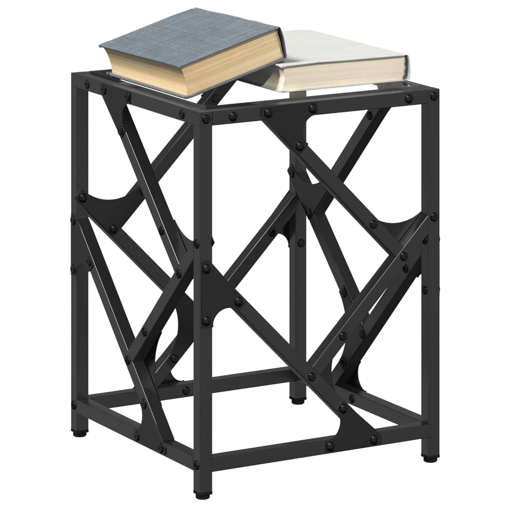 Vidaxl salontafel met transparant glazen blad 30x30x41 cm staal