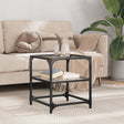 Vidaxl salontafel met transparant glazen blad 40x40x45 cm staal