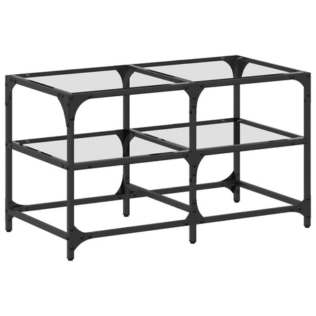Vidaxl salontafel met transparant glazen blad 78,5x40x45 cm staal