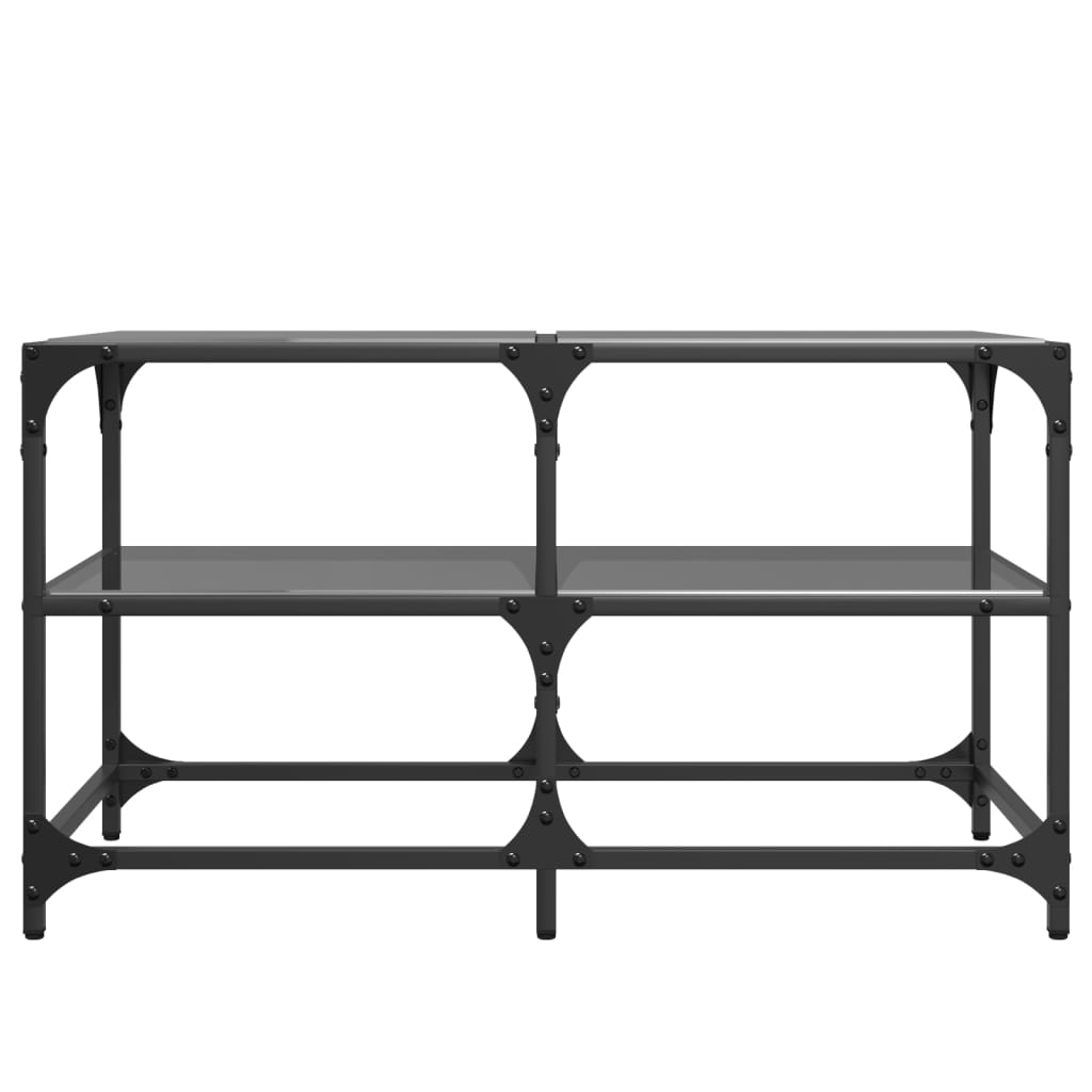Vidaxl salontafel met zwart glazen blad 78,5x40x45 cm staal