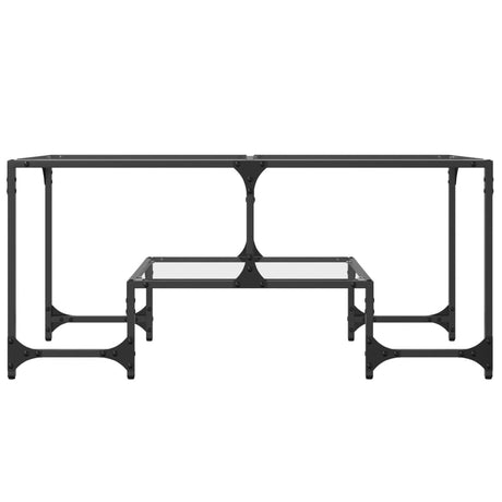 Vidaxl salontafel met transparant glazen blad 98,5x50x45 cm staal