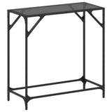 Vidaxl wandtafel met zwart glazen blad 80x35x81 cm staal
